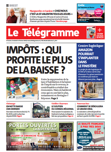Le Télégramme (2 Editions) Du Vendredi 14 Février 2020