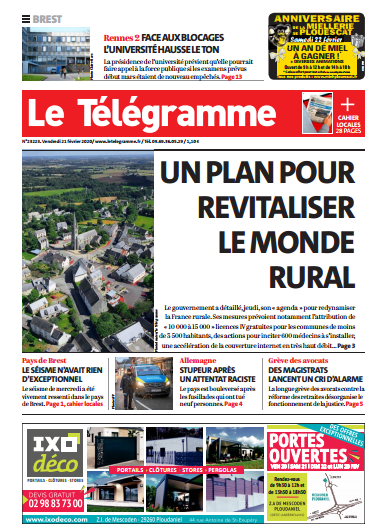 Le Télégramme (2 Editions) Du Vendredi 21 Février 2020