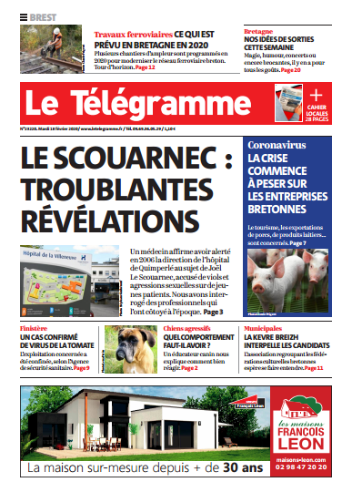 Le Télégramme (2 Editions) Du Mardi 18 Février 2020