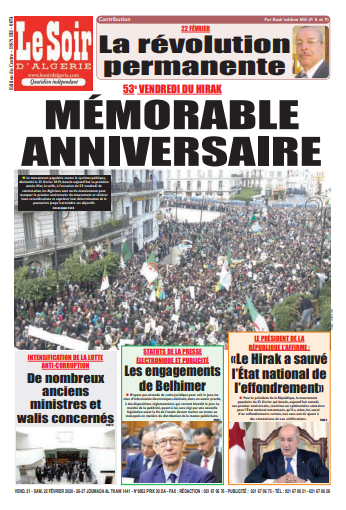Le Soir D'Algérie Du Samedi 22 Février 2020