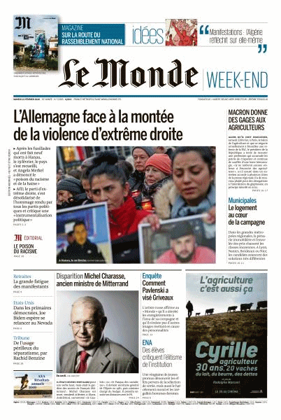 Le Monde Week-End & Le Monde Magazine Du Samedi 22 Février 2020