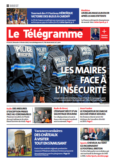 Le Télégramme (2 Editions) Du Dimanche 23 Février 2020