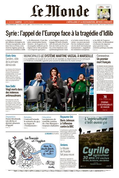 Le Monde Du Jeudi 27 Février 2020