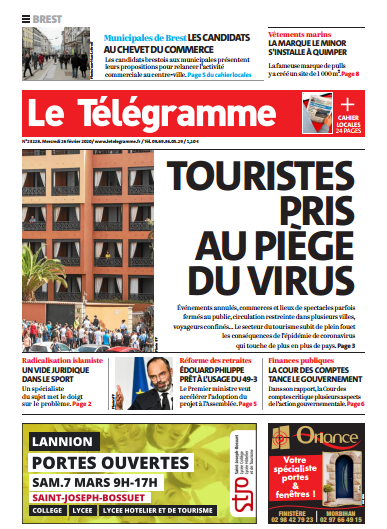 Le Télégramme (2 Editions) Du Mercredi 26 Février 2020