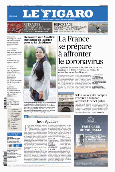 Le Figaro & Le Figaroscope Du Mercredi 26 Février 2020