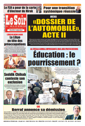 Le Soir D'Algérie Du Mercredi 26 Février 2020