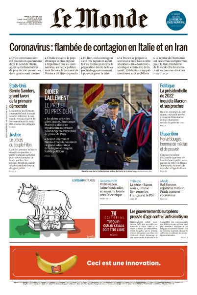 Le Monde Du Mardi 25 Février 2020