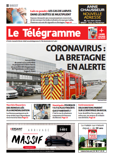 Le Télégramme (2 Editions) Du Samedi 29 Février 2020