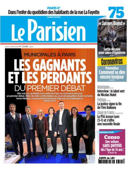 Le Parisien Du Jeudi 5 Mars 2020