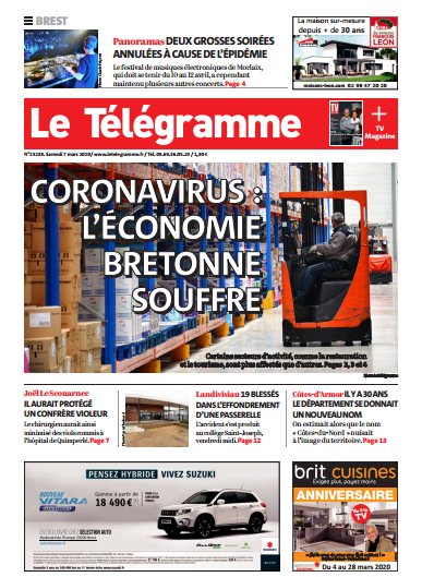 Le Télégramme (2 Editions) Du Samedi 7 Mars 2020