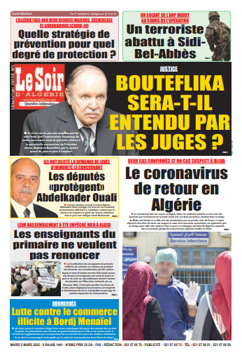 Le Soir D'Algérie Du Mardi 3 Mars 2020