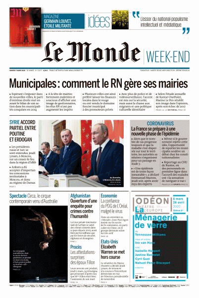 Le Monde WeekEnd & Le Monde Magazine Du Samedi 7 Mars 2020