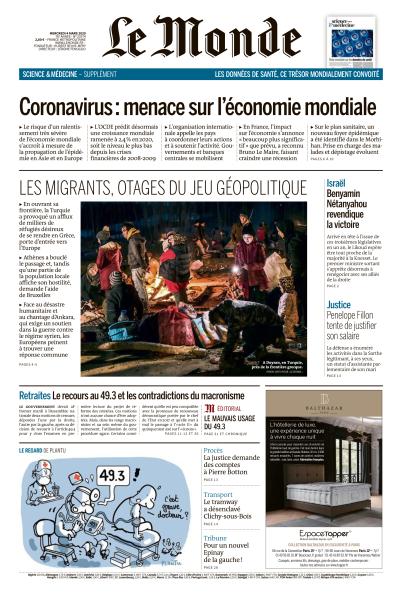 Le Monde Du Mercredi 4 Mars 2020