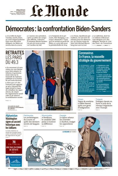 Le Monde Du Mardi 3 Mars 2020