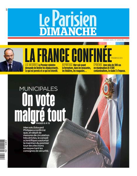 Le Parisien Du Dimanche 15 Mars 2020