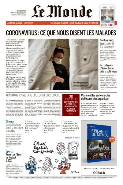 Le Monde du Jeudi 19 Mars 2020