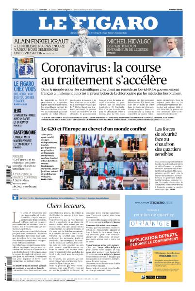 Le Figaro & 3 Supplément spécial Du Vendredi 27 Mars 2020