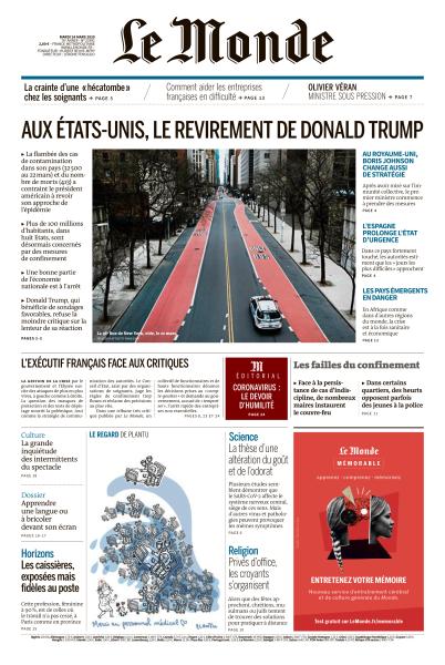 Le Monde Du Mardi 24 Mars 2020