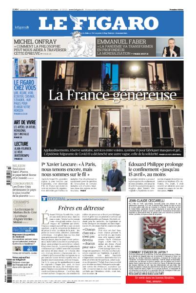 Le Figaro Du Samedi 28 & Dimanche 29 Mars 2020