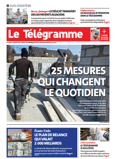 Le Télégramme (2 Editions) Du Jeudi 26 Mars 2020