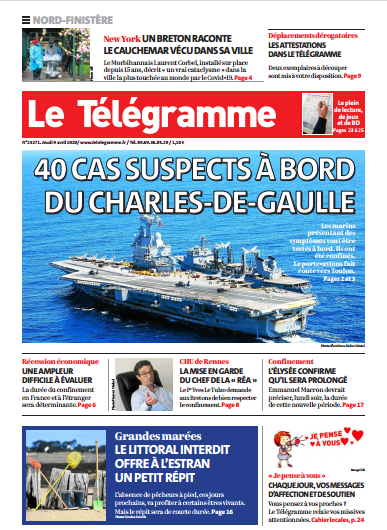 Le Télégramme (3 Editions) Du Jeudi 9 Avril 2020