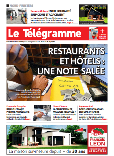 Le Télégramme (3 Editions) Du Mardi 7 Avril 2020