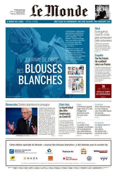 Le Monde Du Vendredi 10 Avril 2020