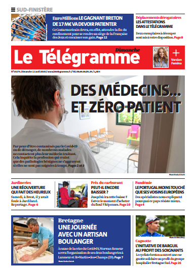 Le Télégramme (3 Editions) Du Dimanche 12 Avril 2020