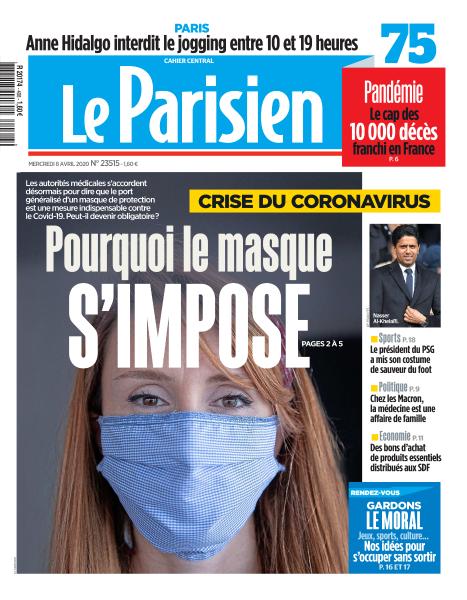 Le Parisien Du Mercredi 8 Avril 2020