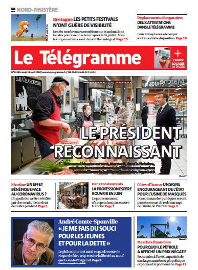 Le Télégramme (3 Editions) Du Jeudi 23 Avril 2020