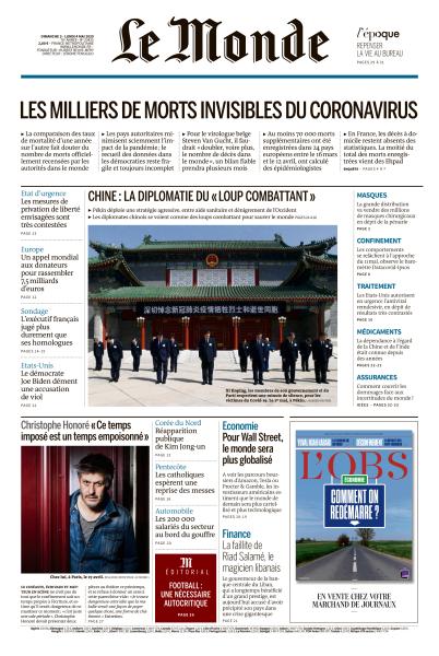 Le Monde Du Dimanche 3 & Lundi 4 Mai 2020