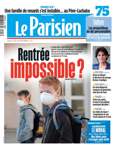  Le Parisien Du Lundi 27 Avril 2020