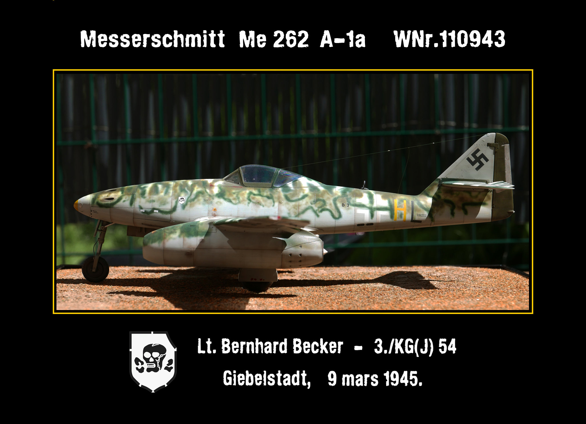 Messerschmitt Me 262 3./KG(J) 54 B3+HL Trumpeter 1/32 0pa1