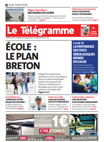  Le Télégramme (3 Editions) Du Jeudi 7 Mai 2020