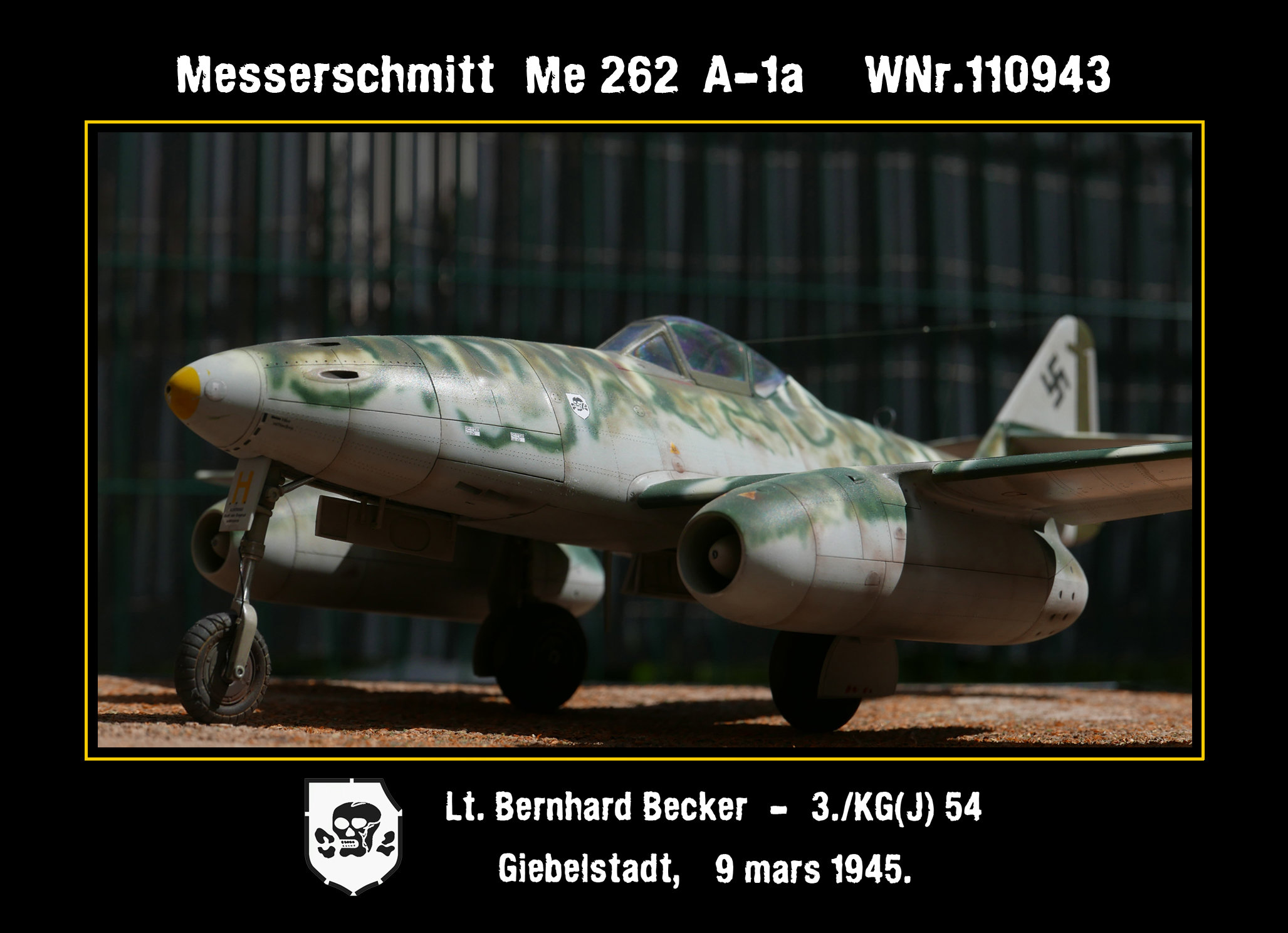 Messerschmitt Me 262 3./KG(J) 54 B3+HL Trumpeter 1/32 Fbo6