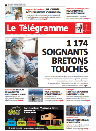  Le Télégramme (3 Editions) Du Samedi 9 Mai 2020