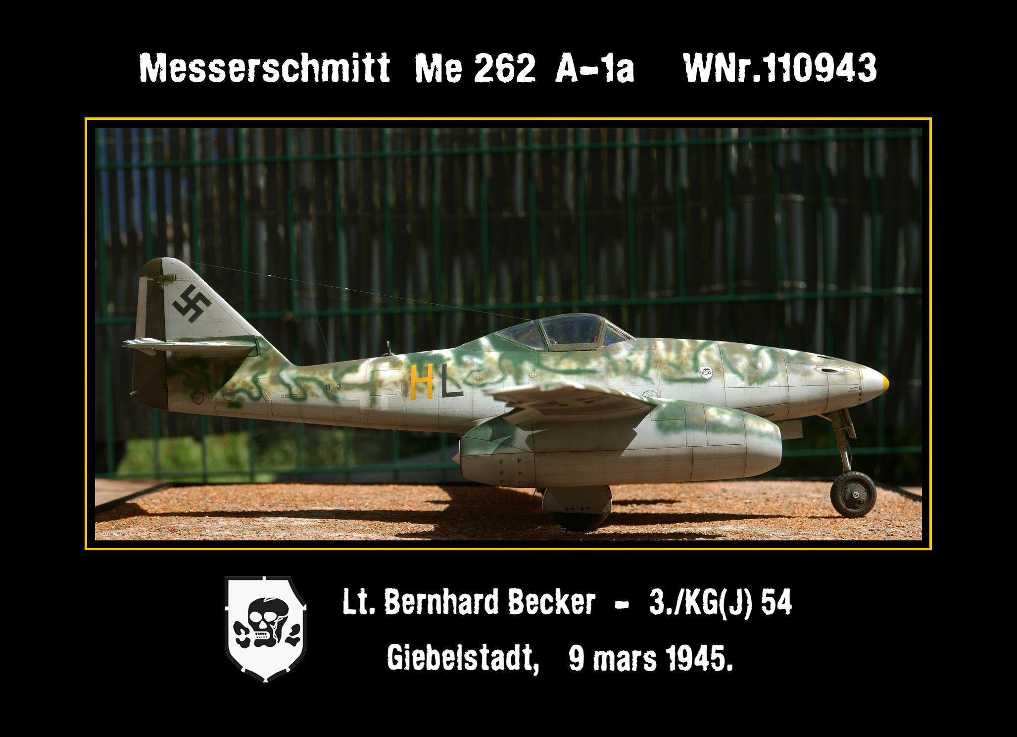 Messerschmitt Me 262 3./KG(J) 54 B3+HL Trumpeter 1/32 Getj