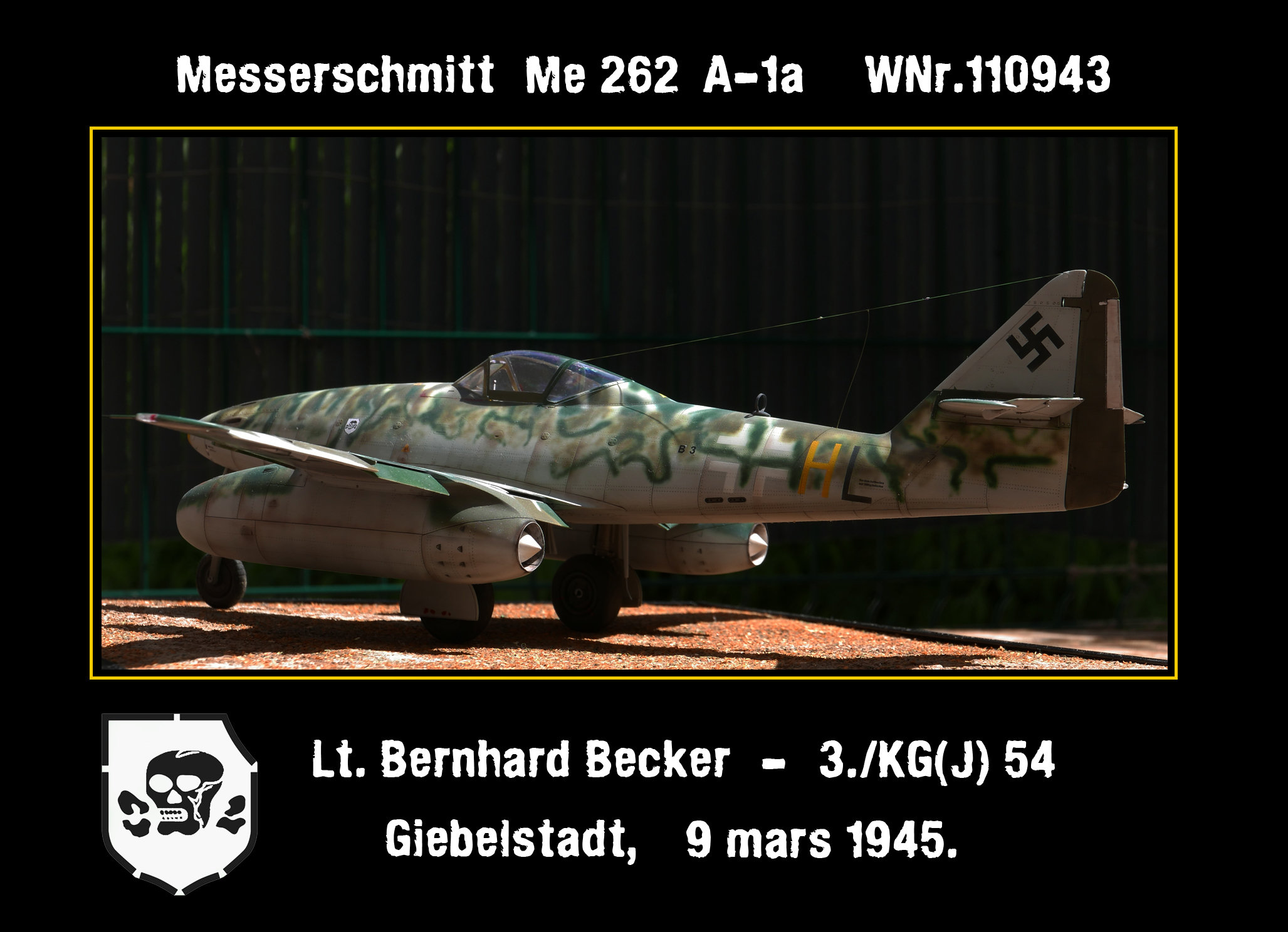 Messerschmitt Me 262 3./KG(J) 54 B3+HL Trumpeter 1/32 Idmt