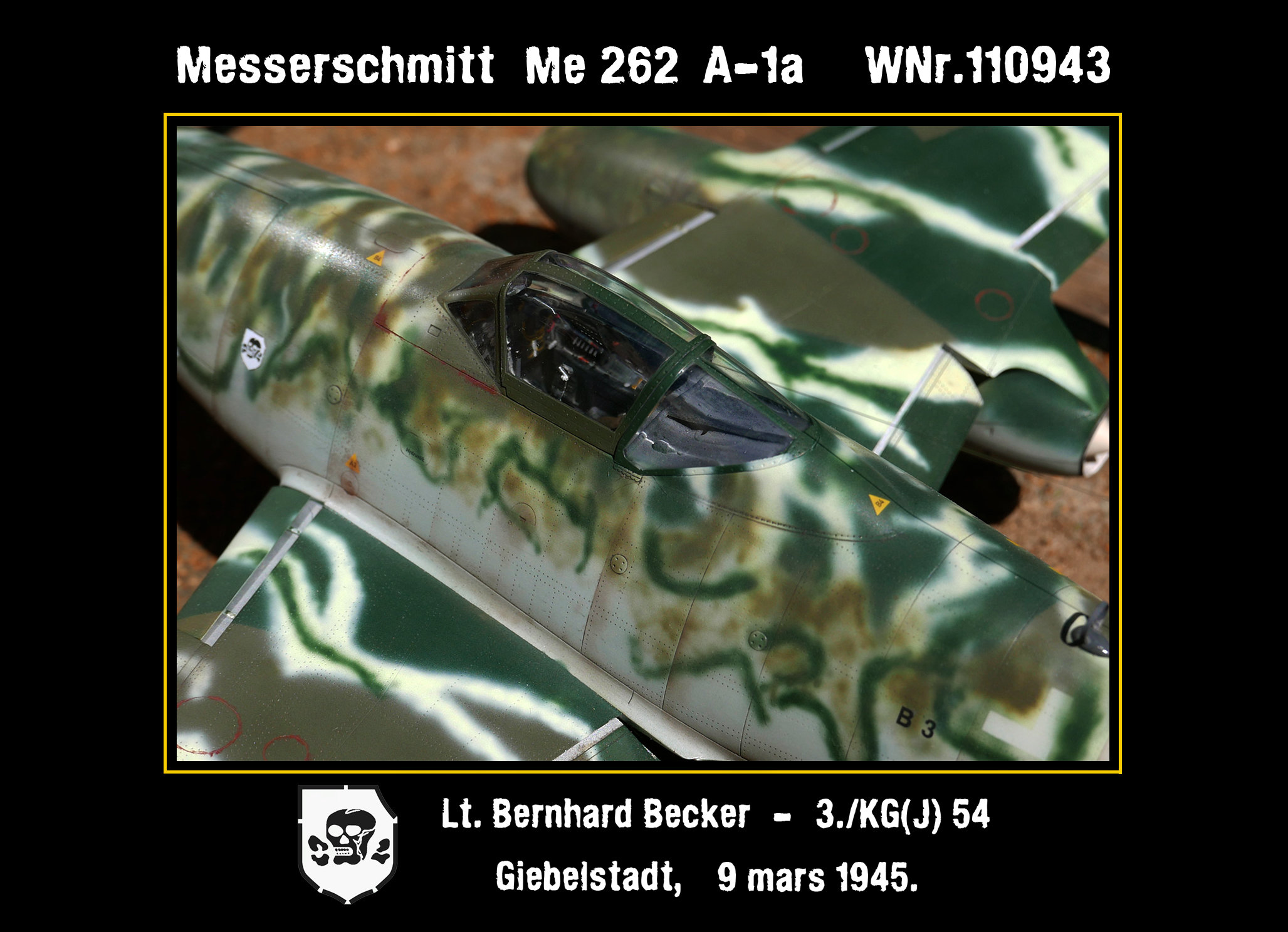 Messerschmitt Me 262 3./KG(J) 54 B3+HL Trumpeter 1/32 X9m2