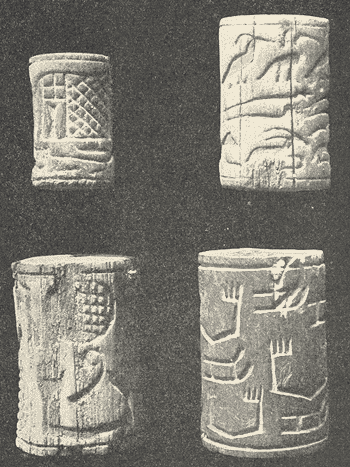 sceaux cylindrique en ébène. I ère dynastie. Abydos