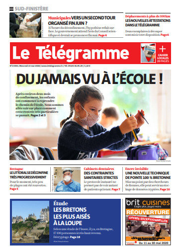  Le Télégramme (3 Editions) Du Mercredi 13 Mai 2020