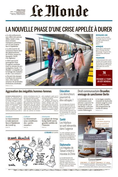 Le Monde Du Mardi 12 Mai 2020