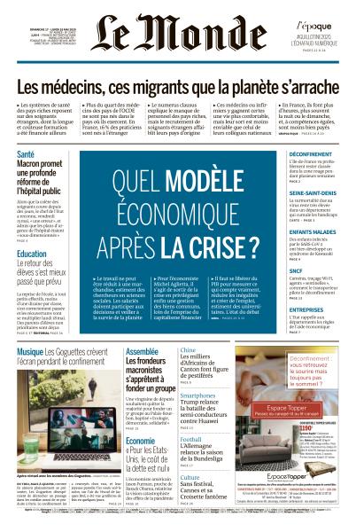   Le Monde Du Dimanche 17 & Lundi 18 Mai 2020