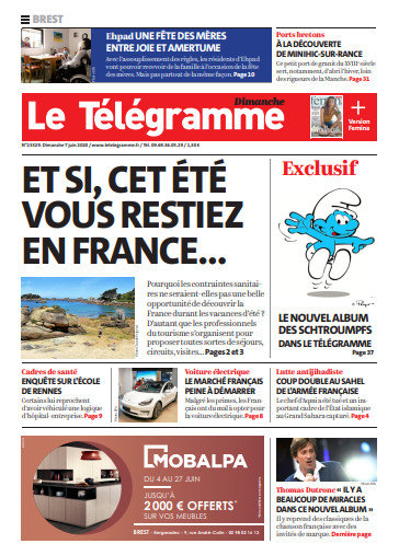 Le Télégramme (4 Éditions) Du Dimanche 07 Juin 2020