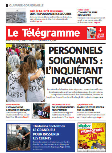 Le Télégramme (3 Éditions) Du Vendredi 12 Juin 2020
