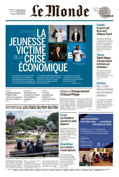Le Monde Du Dimanche 14 & Lundi 15 Juin 2020