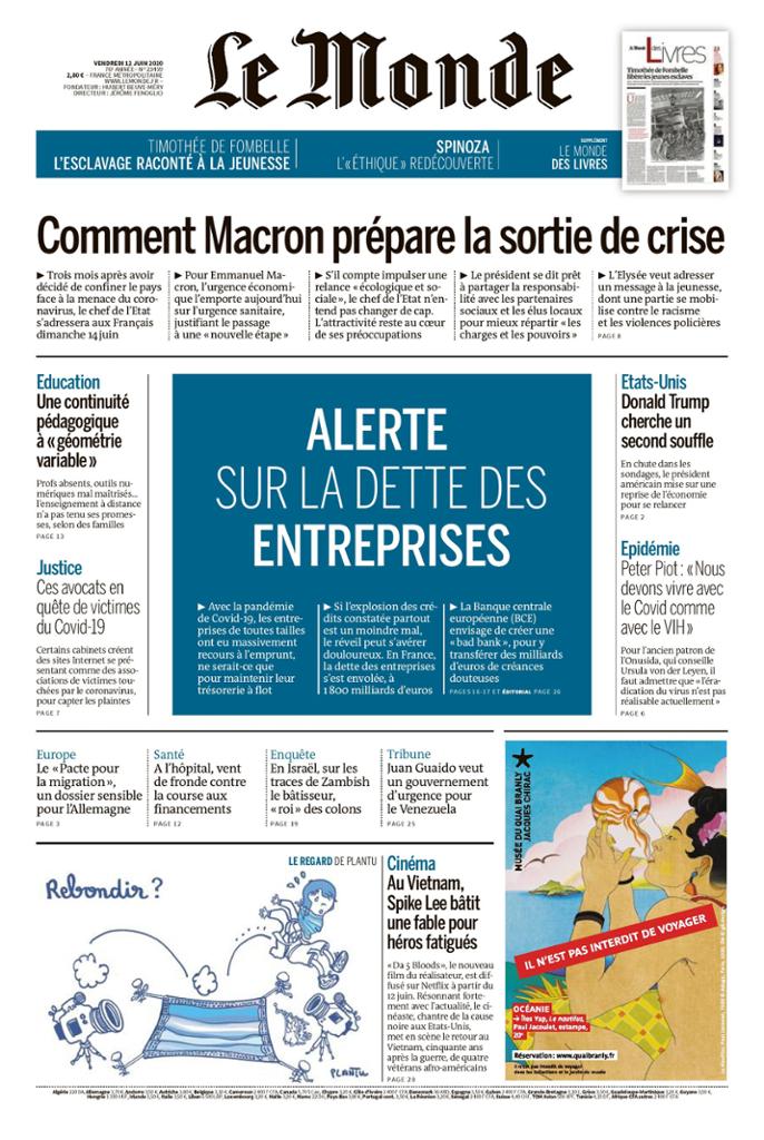 Le Monde Du Vendredi 12 Juin 2020
