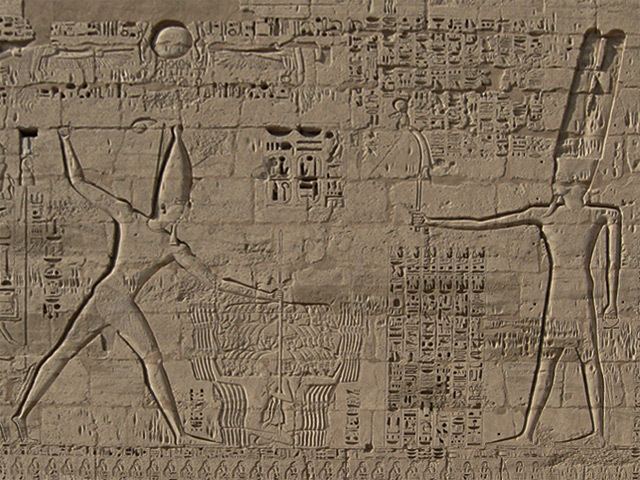 Ramsès III matant ses ennemis nubiens