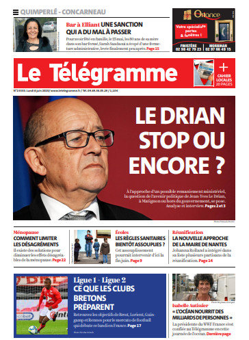 Le Télégramme (3 Éditions) Du Lundi 8 Juin 2020