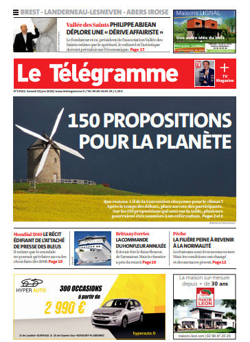 Le Télégramme (3 Éditions) Du Samedi 20 Juin 2020